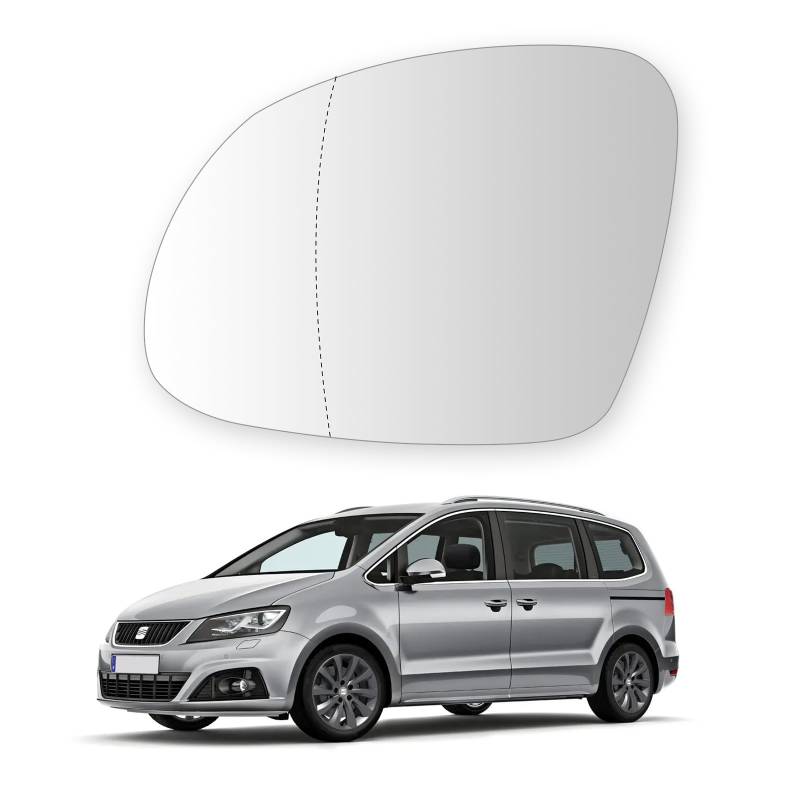 Convitex Links Spiegelglas für Tiguan 5N 2007-2018 Beheizbar, Asphärisch Ersatz Spiegel Glas für Sharan 7N1 7N2 10-15, Außenspiegel Glas für Seat Alhambra 710 711 2010-2018, Yeti 5L 09-17 Fahrerseite von Convitex