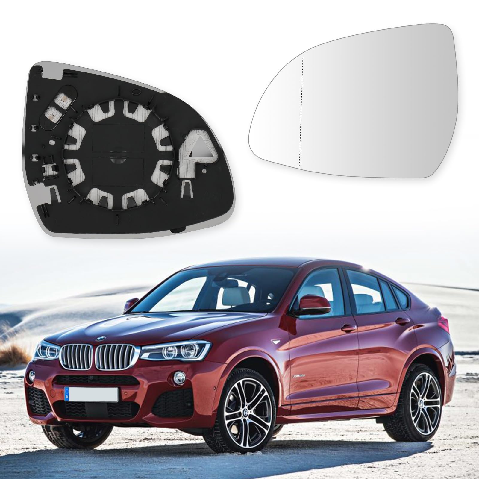 Convitex BMW Spiegelglas Links Passenger Side Beheizbar Asphärisch Spiegelglas für BMW X3 F25 (14-17)/ G01 (17-20), BMW X4 F26 (14-18), BMW X5 F15, F85 (13-15), BMW X6 F16, F86 (14-15) von Convitex