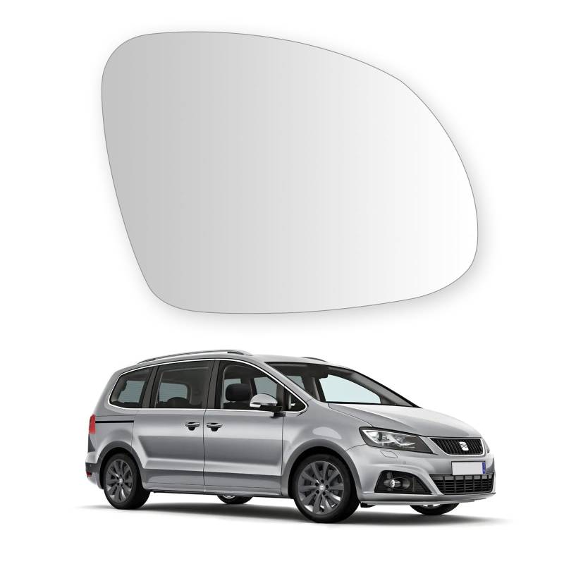 Convitex Rechts Spiegelglas für Tiguan 5N 2007-2018 Beheizbar, Konvex Ersatz Spiegel Glas für Sharan 7N1 7N2 2010-2015, Außenspiegel Glas für Seat Alhambra 710 711 10-18, Yeti 5L 09-17 Beifahrerseite von Convitex