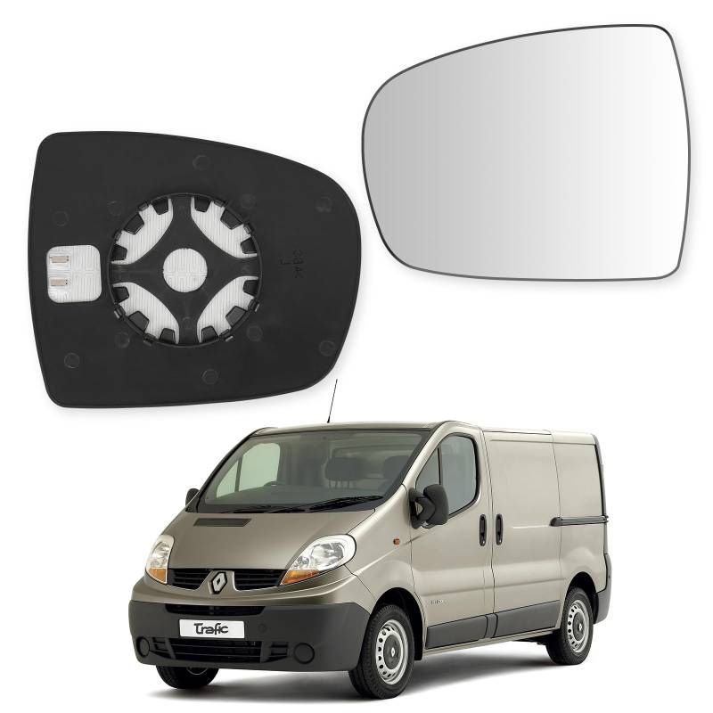 Convitex Spiegelglas Für Nissan Primastar (01-13), Opel Vivaro A (01-13), Renault Trafic II (01-13), Vauxhall Vivaro (01-13), Links, Spiegelglas+haltefuss, Konvex, Beheizbar von Convitex