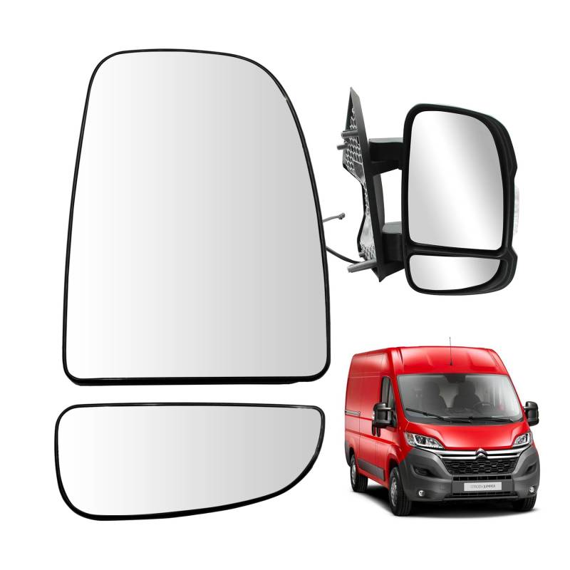 Convitex 2 Spiegelglas Rechts für Ducato Jumper Boxer Movano C 2006-, Beheizbar Konvex Ersatzspiegelglas, Außenspiegel Glas Rechts Beifahrerseite von Convitex