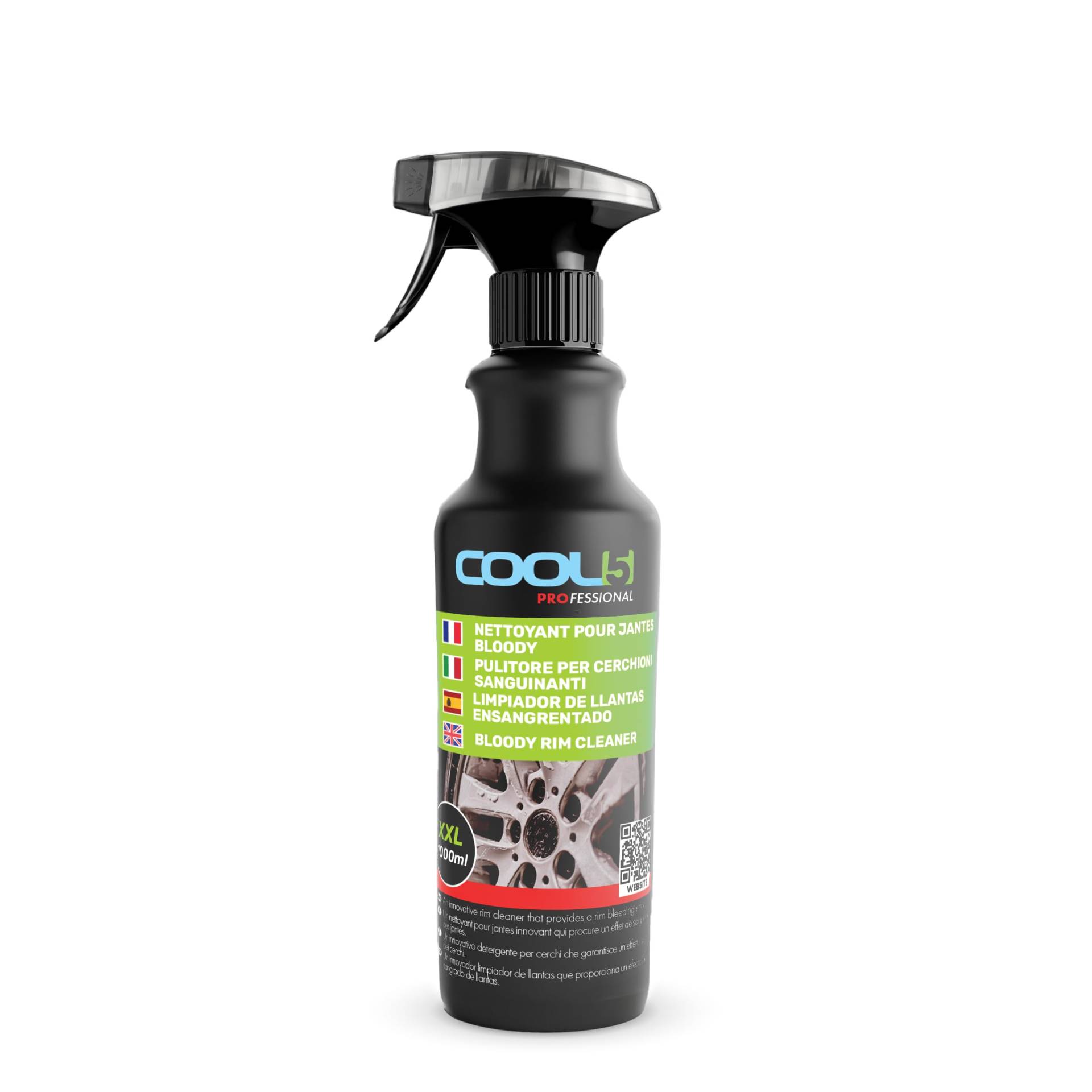 Cool5 Bloody Rim Cleaner, Tough Wheel Cleaning Spray for Car Wash, Trigger Spray XXL 1000ml von Cool5