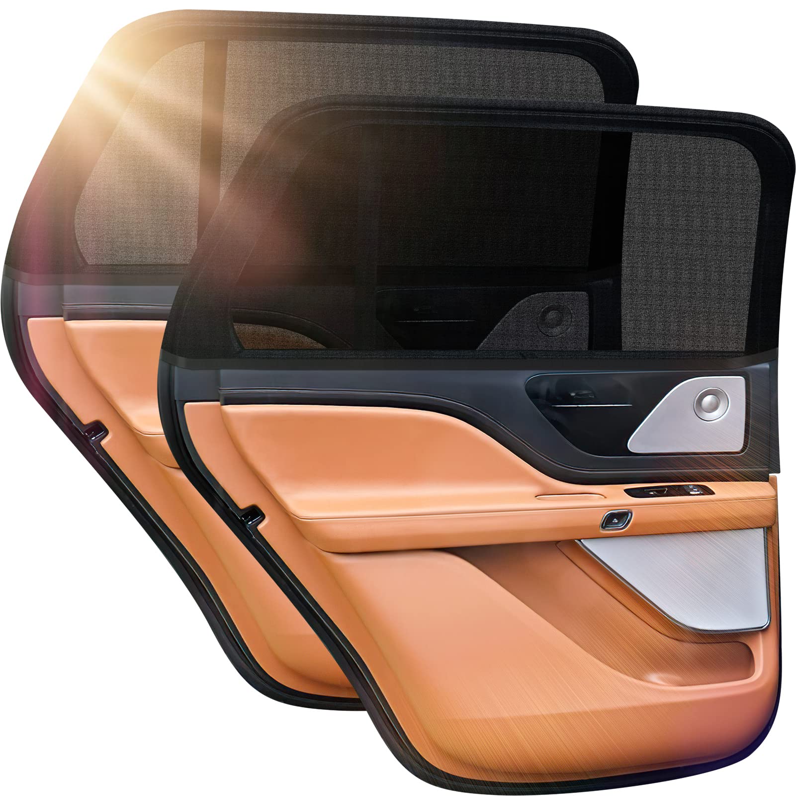 Sonnenschutz Auto, Sonnenschutz Auto Baby mit Zertifiziertem UV Schutz, Universal Sonnenblende Auto Netz,für Seitenfenster Meshmaterial für Autos, großes Auto,Golf,SUV von Coomir