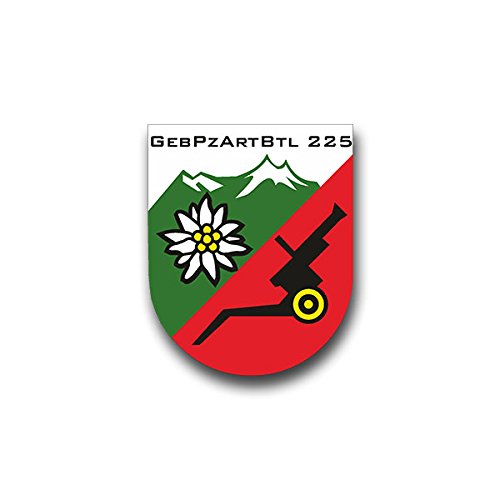 Aufkleber/Sticker GebPzArt Btl 225 Gebirgs Panzer Artillerie Wappen 6x7cm A1402 von Copytec