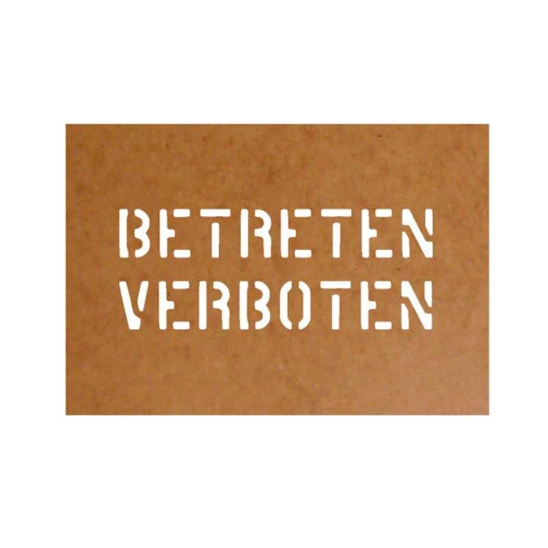 Betreten verboten Bundeswehr Stencil Ölkarton Lackierschablone 6,2x16cm #15244 von Copytec