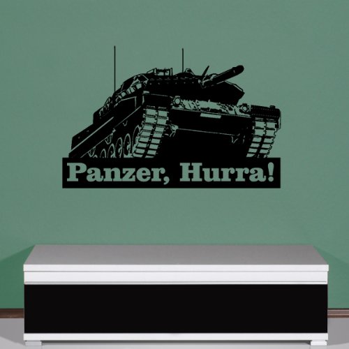 Hurra, Panzer Panzerkampfwagen Panzerfahrzeug Leopard 2 Wandtattoo 45x69cm #5416 von Copytec