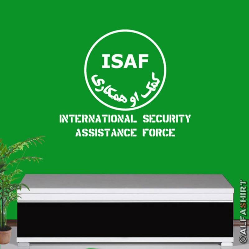 ISAF international Security Assistance Force Sicherheit Wandtattoo 45x37cm #7123 von Copytec