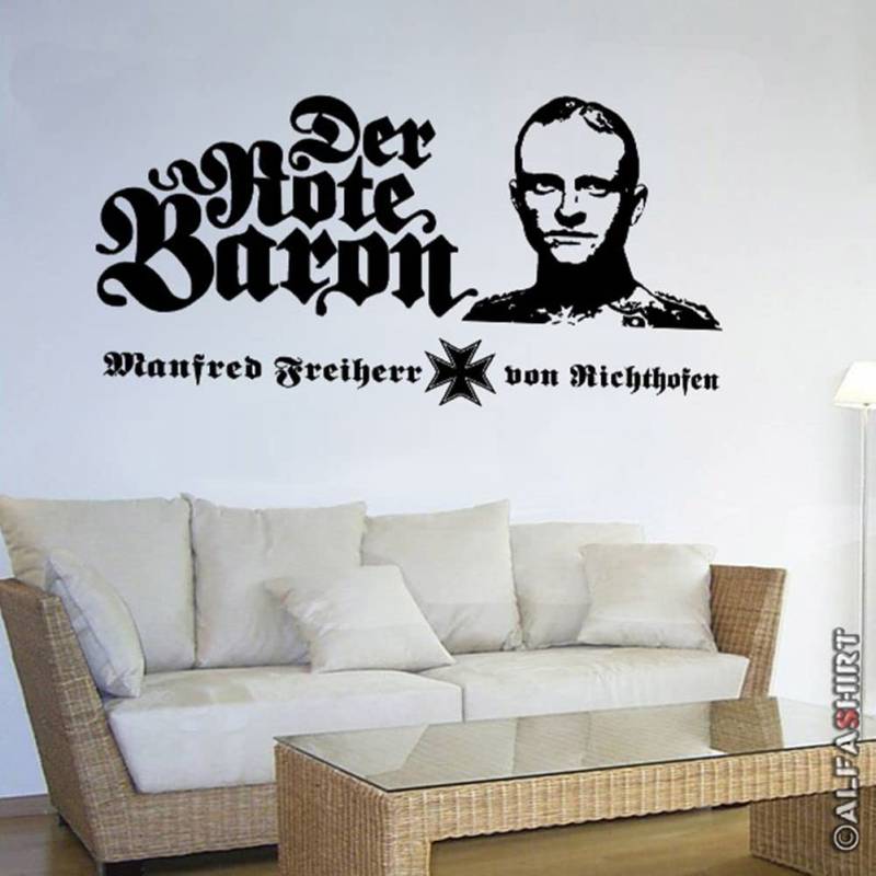 Manfred Freiherr von Richthofen der rote Baron Wandtattoo 45x80cm #6805 von Copytec