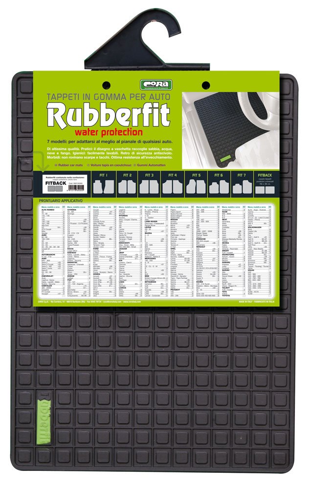 Cora Rubberfit 000134005 Gummi-Fußmatten für hinten, schwarz, 1 Paar von CORA