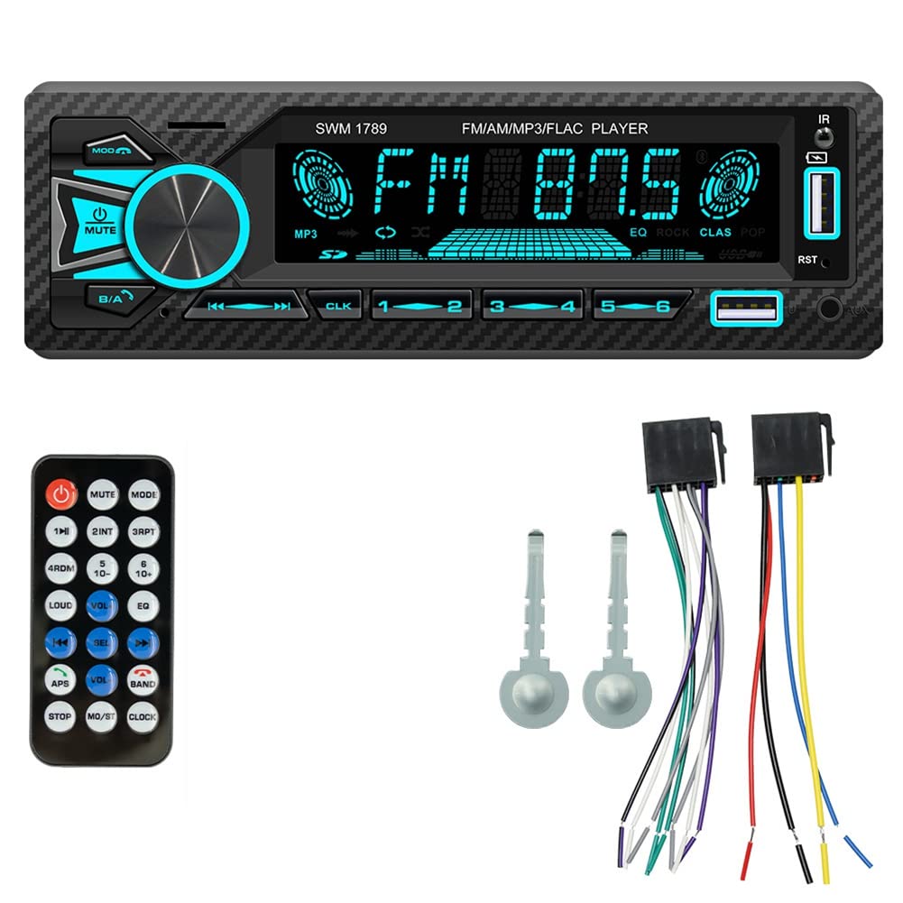 Corghd 7 bunte Lichter FM Radio 1Din Auto Wireless Bluetooth 12V MP3 Player Karte eingefügt U Disk 7 bunte Lichter Radio + (englisches Handbuch von Corghd