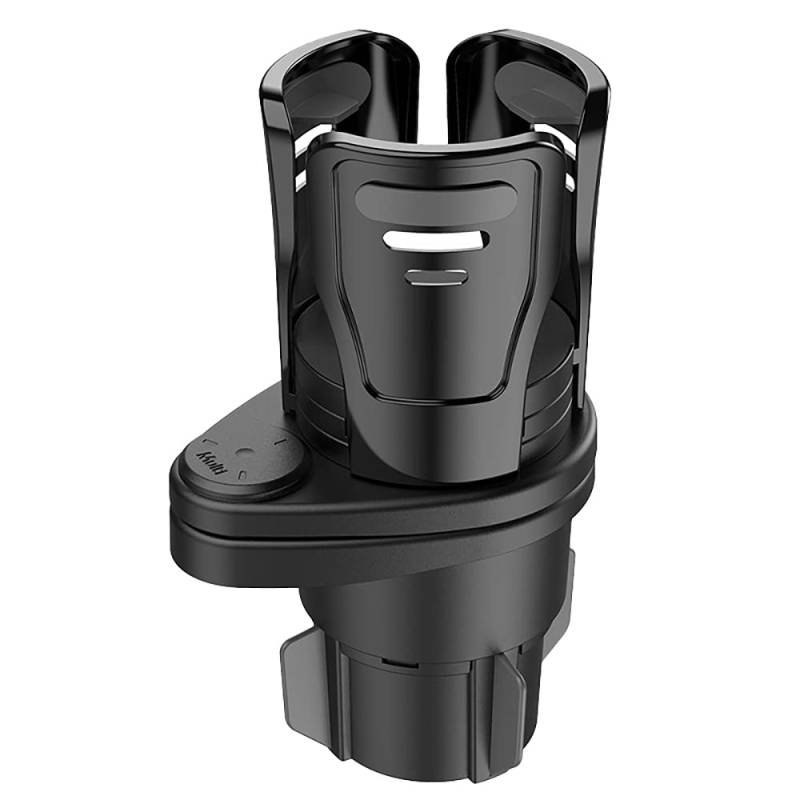 Corghd Auto Becherhalter Expander Adapter Dual Cup Getränkehalter Extender Einsatz für Auto mit 360° Verstellbarer Basis Schwarz von Corghd