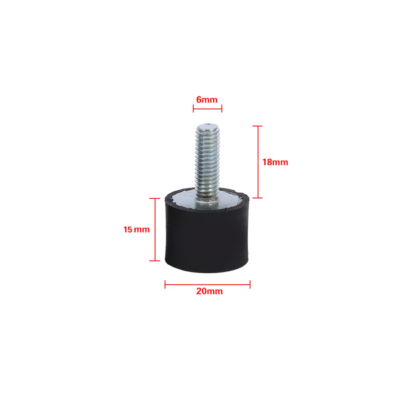 4x M8 M6 Gummilager Stoßdämpfer Vibration Silentblock Spulen Elektrostatische Entladung Robust für Luftkompressoren (VD20*15 M6*18) von Cornesty