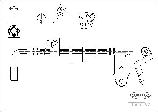 Bremsschlauch Hinterachse links Corteco 19032881 von Corteco