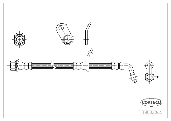 Bremsschlauch Hinterachse rechts Corteco 19033061 von Corteco