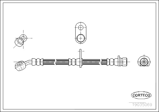 Bremsschlauch Hinterachse rechts Corteco 19035069 von Corteco