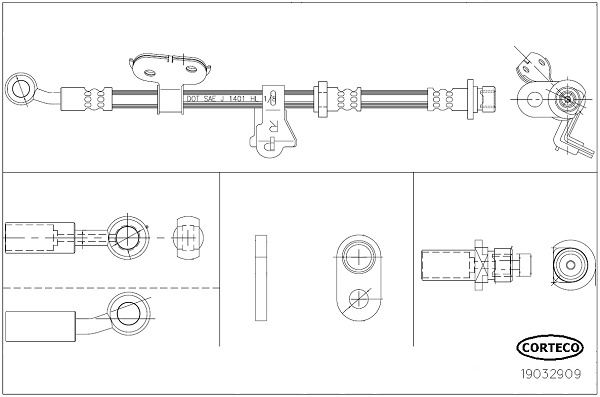 Bremsschlauch Vorderachse rechts Corteco 19032909 von Corteco