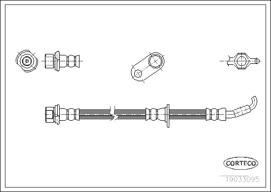 Bremsschlauch Vorderachse rechts Corteco 19033095 von Corteco