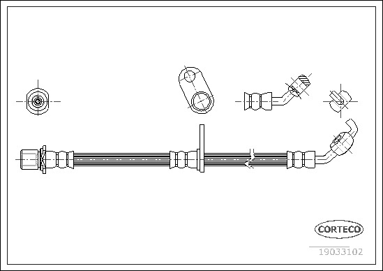 Bremsschlauch Vorderachse rechts Corteco 19033102 von Corteco