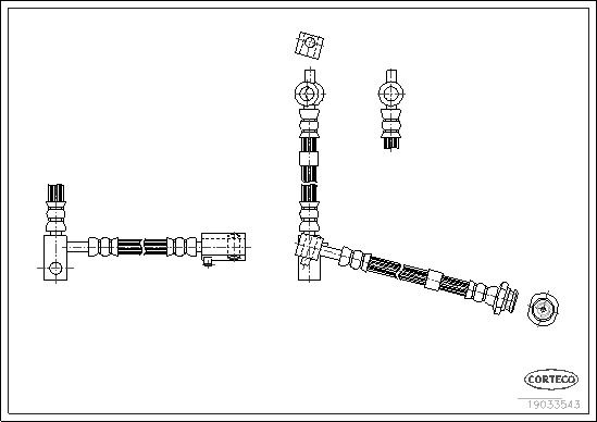 Bremsschlauch Vorderachse rechts Corteco 19033543 von Corteco