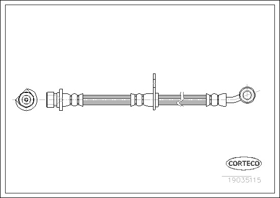 Bremsschlauch rechts Corteco 19035115 von Corteco