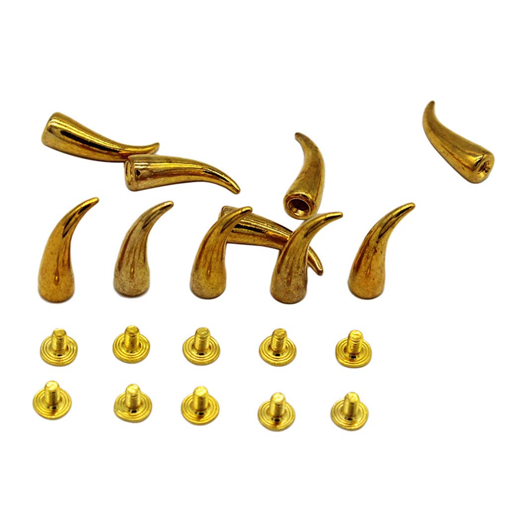 10 Sets gebogene Kegel Schraubverschluss Nieten für DIY Leder Handwerk Punk Golden von Courtieyeardceastea