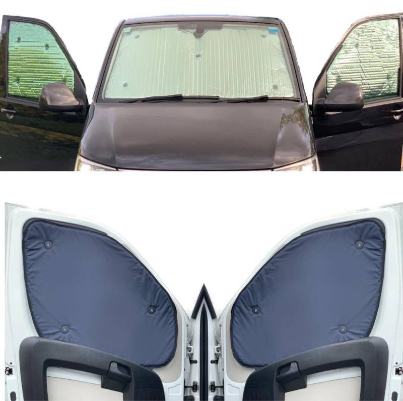 Thermo-Jalousien Kombatibel Mit Citroen Berlingo (2008-2018)(Frontset) Rückseite einfärben Marine, Reversibel und Thermisch von Covprotec