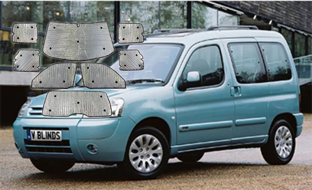 Covprotec Thermo-Jalousien-Set, für Einzelfenster, kompatibel mit Citroen Berlingo (Baujahr 1996–2007), feste Heckklappen-Jalousien, Trägerfarbe, Hellgrau von Covprotec