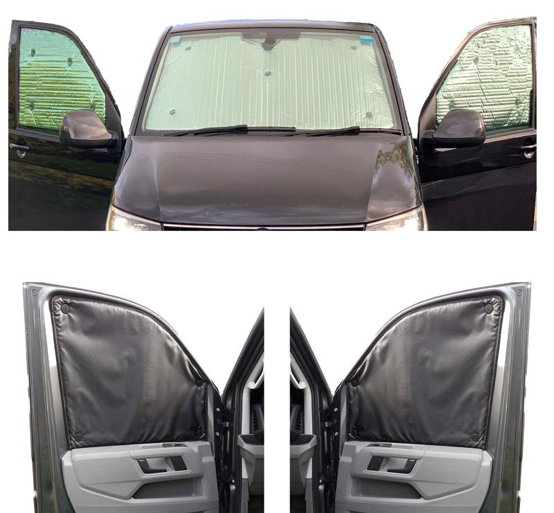 Fensterrollo-Set Kombatibel Mit Citroen Berlingo (2008-2018)(Komplettset + Heckklappe + Dachfenster) Rückenfarbe in Anthrazit, Reversibel und Thermisch von Covprotec