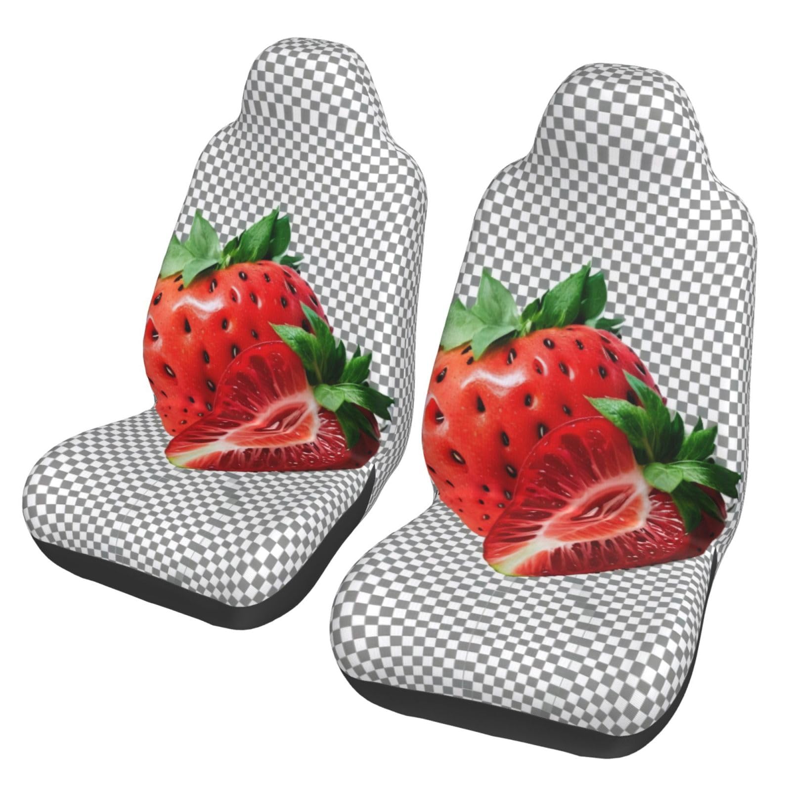 Strawberryuniversal Auto-Vordersitzbezüge, rutschfest, Stoff-Sitzbezüge für die meisten Autos, LKWs, SUVs (52 x 55 x 83 cm), 2 Stück von Cowmmwoc