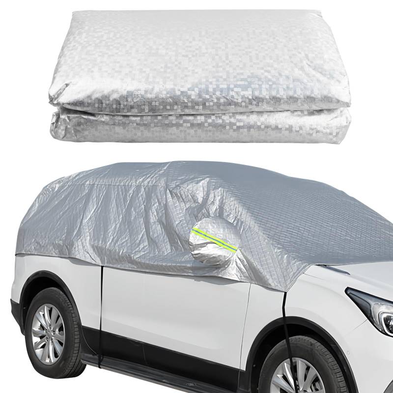 Cozlly Halbgarage Auto Winter Abdeckplane,wasserdichte Outdoor Auto Autoabdeckung,Wetterfeste Auto Abdeckplane,Auto Abdeckplane UV-Beständige,Winddichte Halbabdeckung für Allwetter von Cozlly