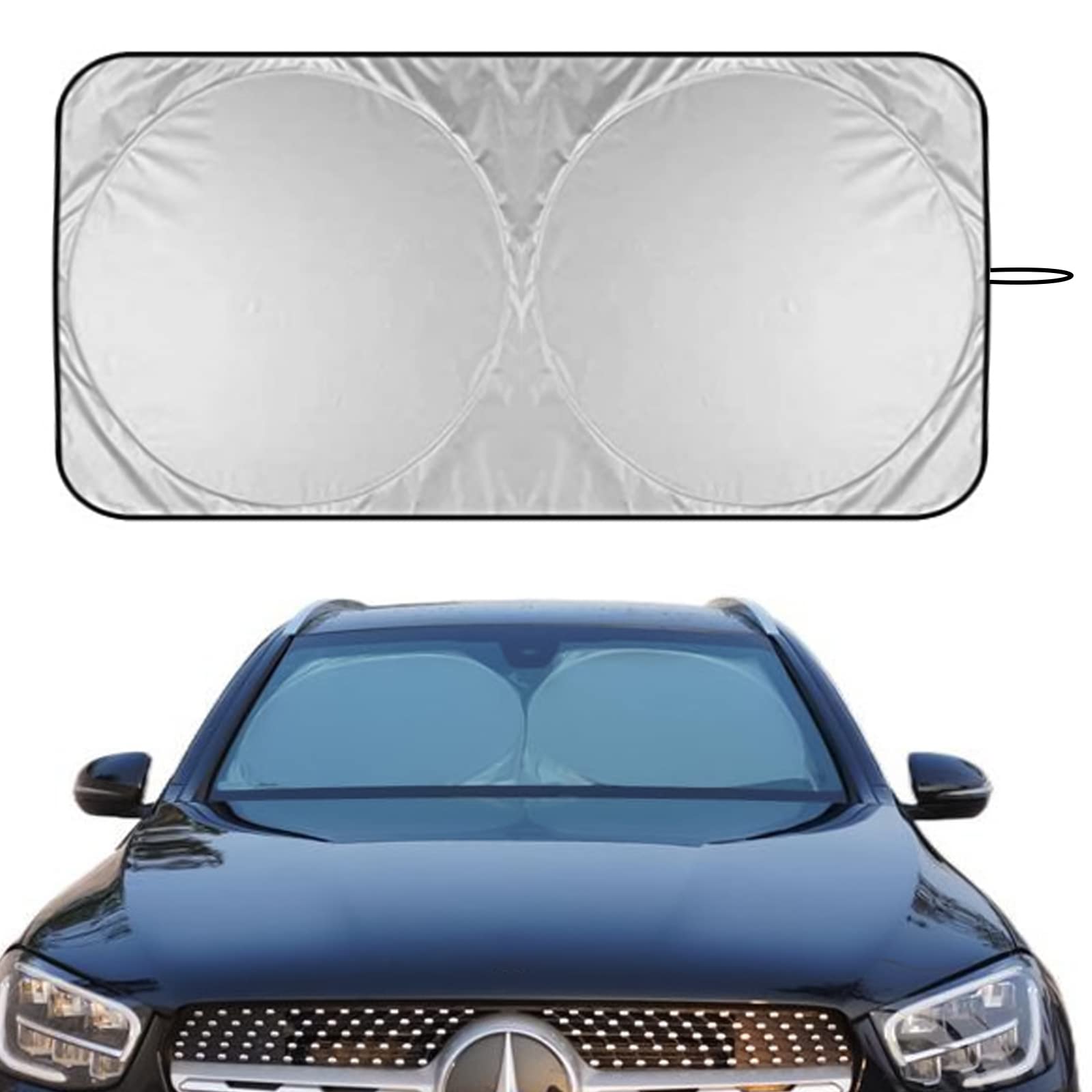 Cozlly Windschutzscheibe Sonnenschutz, Faltbarer Sonnenschutz Auto Frontscheibe, Hitzeschutz Auto Frontscheibe Reflektierender UV, Staub Schutz von Cozlly