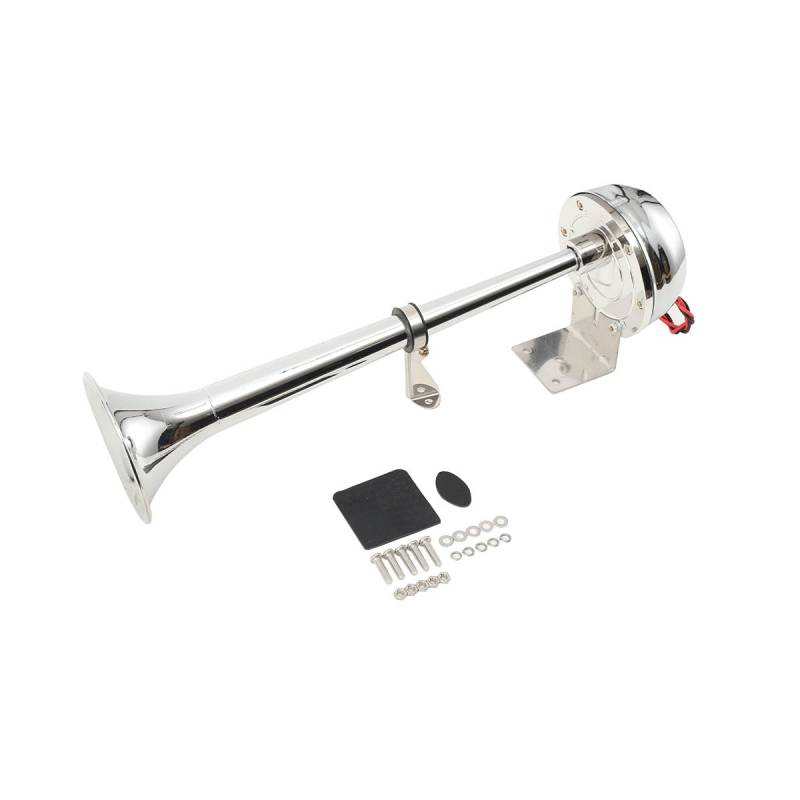 Cozyel Hupe Luft Horn Kit, Lufthorn Drucklufthorn auto Horn mit Kompressor 125db 12V Fanfare Hupe Signalhorn Edelstahl Druckluftfanfare Air Horn für PKW LKW Booten Motorrädern (Silber) von Cozyel