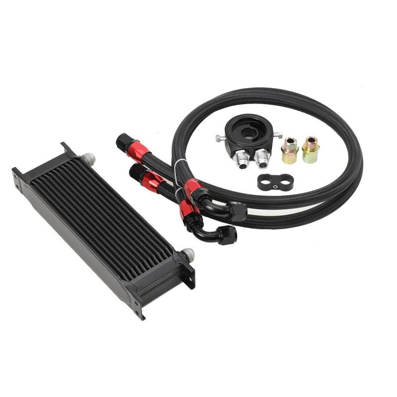 Cozyel Ölkühler 13 Reihen AN10 Anschluss Set Universal Zusatz Kühlung Extern Oil Cooler, Universal Zusatz Ölkühler Set 13 Reihen inkl. Anschluss-Set von Cozyel