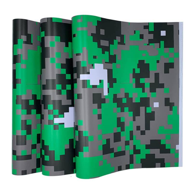 Cozylkx 30 cm × 100 cm Vinylfolie Camouflage Für Auto Motorrad Digital Mosaic Camo wasserdichte Autolackschutzfolie,Grün Grau von Cozylkx