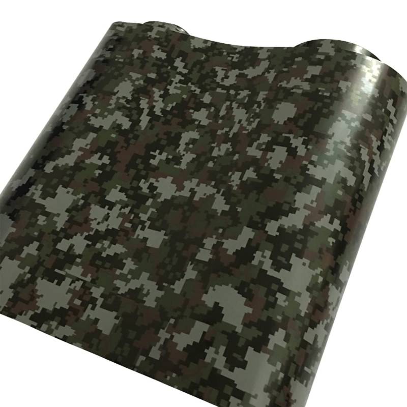 Cozylkx Camouflage Vinyl Car Wrap 3D Kohlefaser Vinylfolie 40 cm × 75 cm Selbstklebende wasserdichte DIY-Folie von Cozylkx