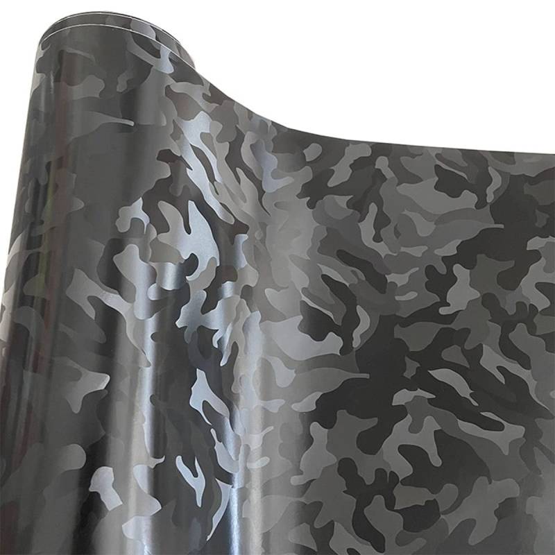 Cozylkx Schwarze Camouflage Vinylfolie 19,68" x78,74, Selbstklebender Air Release Aufkleber Car Wrapping Film Camo Lackschutzfolie FüR Auto Motorrad von Cozylkx