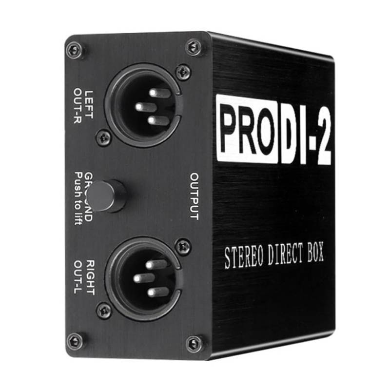 Cpolebev 1 Stück ProDI-2 Passive Stereo-Direktbox Audio-DI-Box Direkteinspritzungsbox Geräuscharmer Gitarren-Bass-DI-2-Kanal-Audiokonverter von Cpolebev