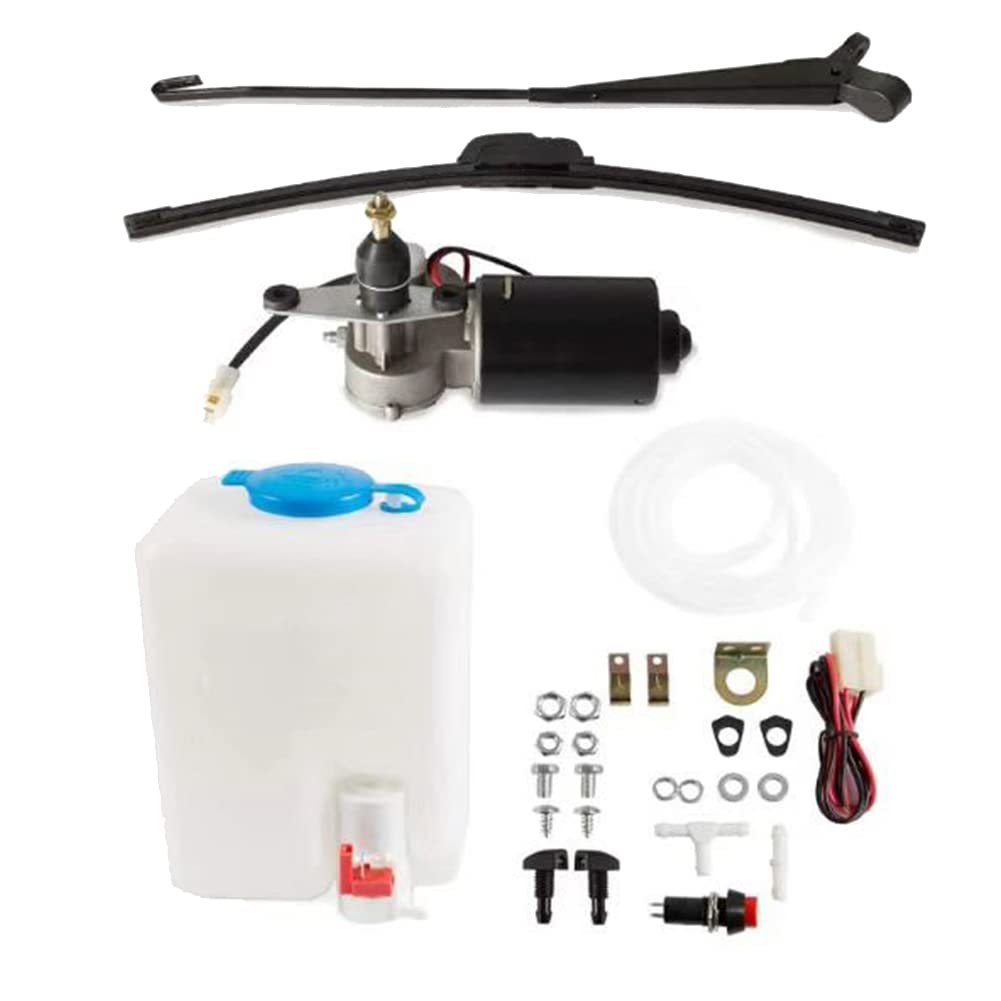 Cpolebev 12V Elektromotor UTV Scheibenwischer mit Scheibenwaschpumpen-Kit für UTV - RZR 570 800 900 1000 von Cpolebev