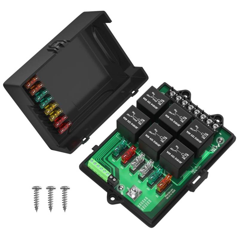 Cpolebev Neue RB-R6F6-3 Auto-Relaisbox, Modifizierte Buchse, Auto-Anschlusskasten, Sicherung, 12 V, Universeller Kfz-Sicherungskasten von Cpolebev