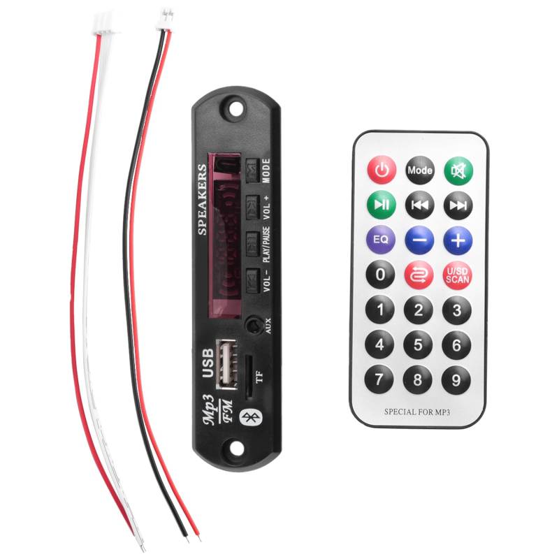 Cpolebev USB MP3 Modul Bluetooth 12V MP3 WMA Decoder Board Audio Modul FM AUX USB TF Radio für Auto Remote Musik Lautsprecher von Cpolebev