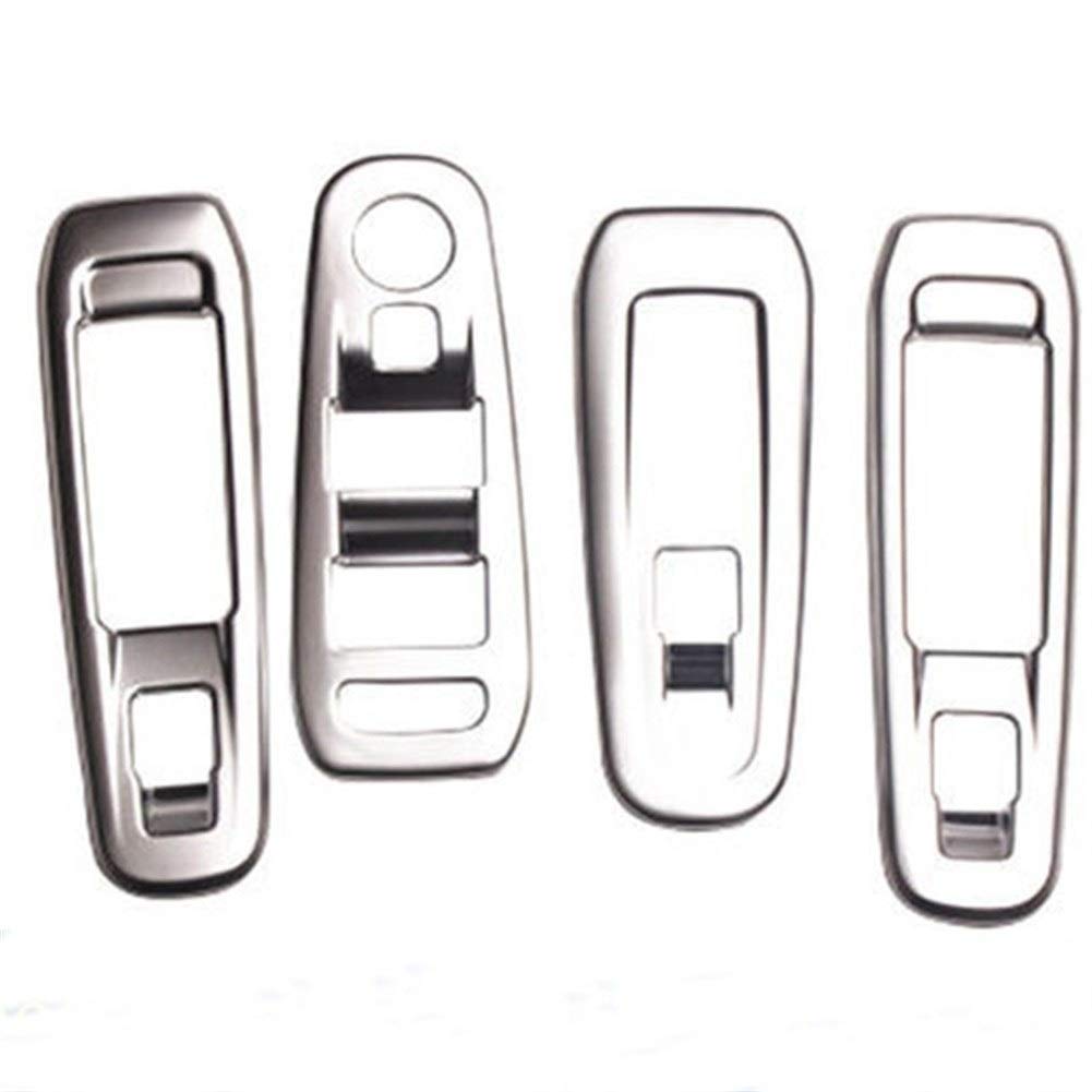 Autodekoration Auto-Fenster-Schalter-Panel-Abdeckung gepasst for Peugeot 308 308s 408 Accessiories Glas Lifter Button Panel-Dekoration-Aufkleber(Matt Silver) von CrUzex