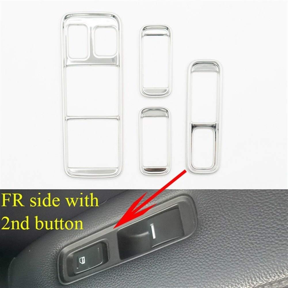 Autodekoration Edelstahl-Innentür Armlehne Fenster-Schalter Tasten Abdeckung Borte gepasst for CRV CRV 3. Generation 2007 2008 2009 2010 2011(US mirror silver set) von CrUzex