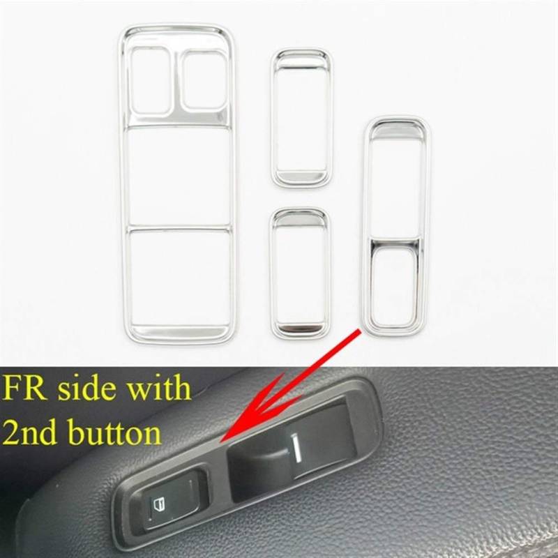 Autodekoration Edelstahl-Innentür Armlehne Fenster-Schalter Tasten Abdeckung Borte gepasst for CRV CRV 3. Generation 2007 2008 2009 2010 2011(US mirror silver set) von CrUzex