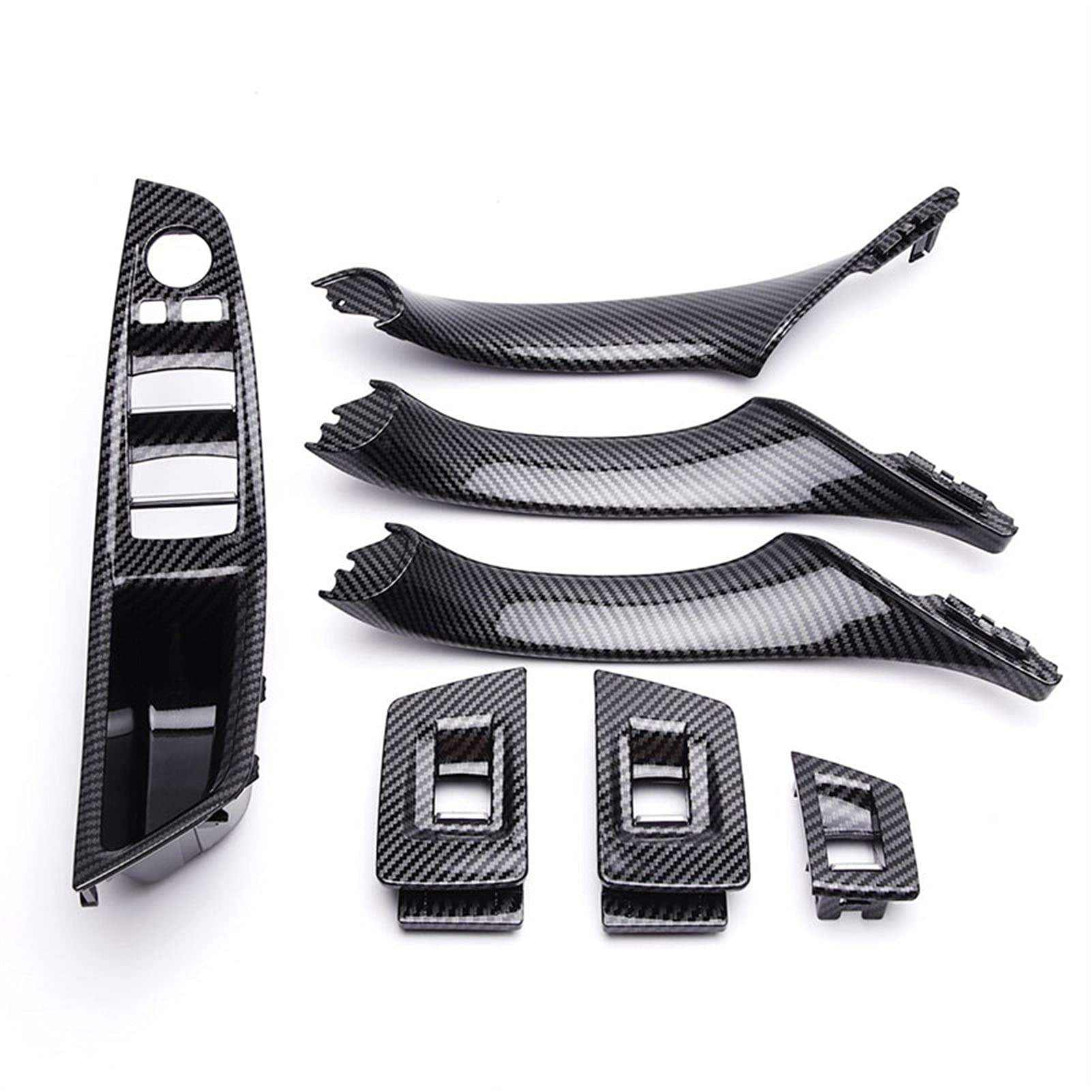 Autodekoration Kompatibel mit BMW 5er Serie F10 F11 520 525 ABS Kohlefaser Auto Innentürgriff Innenplatte Ziehen Sie Trimmabdeckung Armlehne(7pcs) von CrUzex