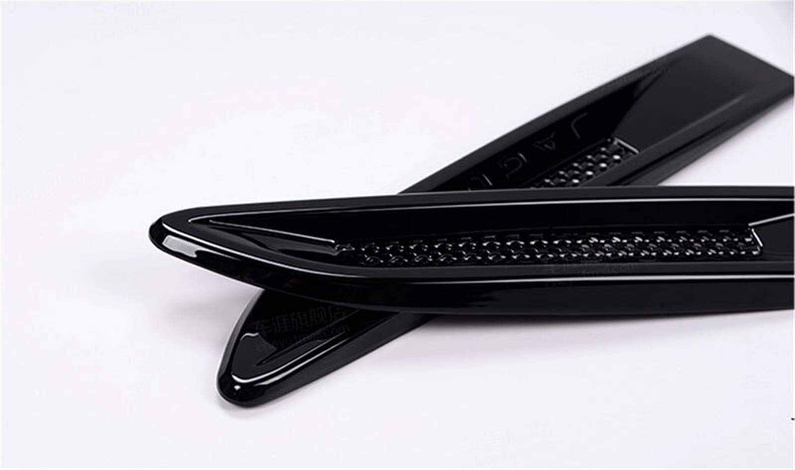 Autodekoration Piano Black Car Side Fender Abdeckung Trim 3D Aufkleber Kompatibel mit Jaguar Xe F-Pace XF/XFL 2016 PACE Auto Styling Zubehör(Black) von CrUzex