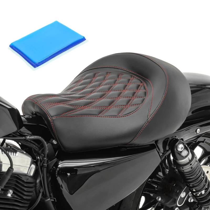 Gel Solo Sitz für Harley Davidson Sportster 883 Iron 10-20 schwarz/rot GR2G von Craftride