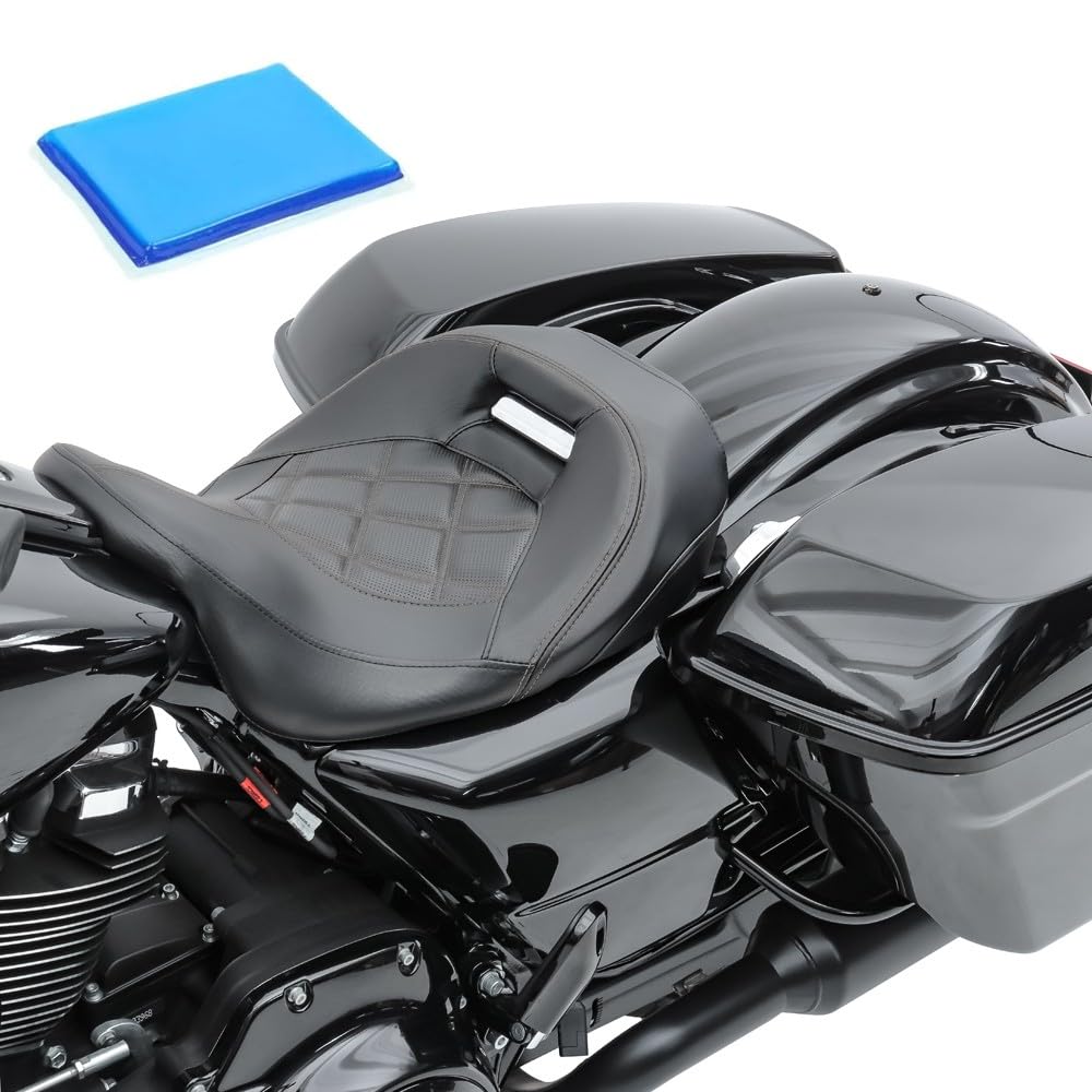 Gel Solo Sitz für Harley Davidson Touring 09-24 Fahrersitz RH4 schwarz von Craftride