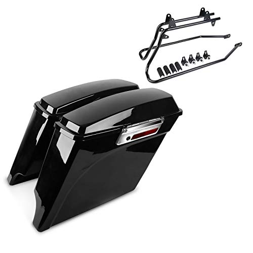 Koffer Set Kompatibel für Harley Dyna Switchback 12-16 Seitenkoffer Stretched Kofferträger von Craftride