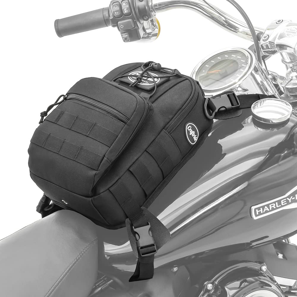 Motorrad Tankrucksack Dark Gear 9L mit Riemenbefestigung von Craftride