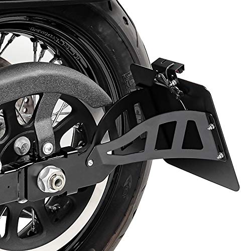 Seitlicher Kennzeichenhalter für Harley Davidson Dyna, Softail 1984-2005 schwarz von Craftride